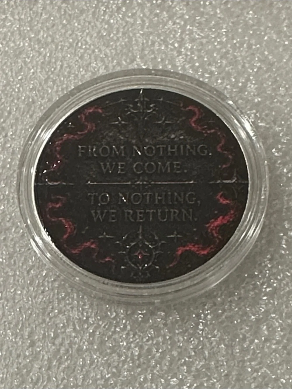 Dark Grim Reaper Decorative Coin - Black & Red